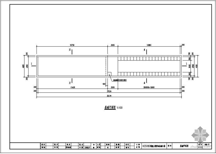 钢结构砼搅拌站施工图资料下载-某混凝土搅拌站基础设计图