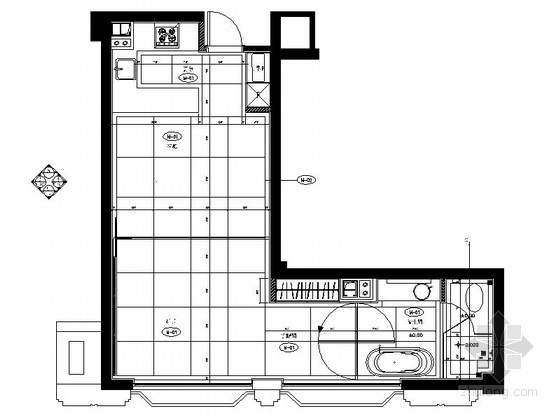 窗台板大样图资料下载-[浙江]现代简约一居室样板房装修设计图（含效果）