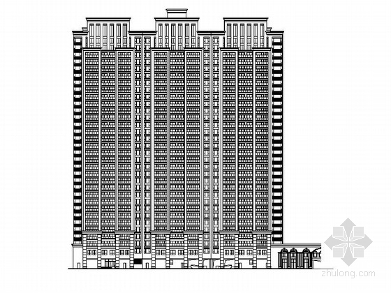 超高层结构建筑施工图资料下载-[浙江]欧式风格超高层商业建筑施工图(含效果图)