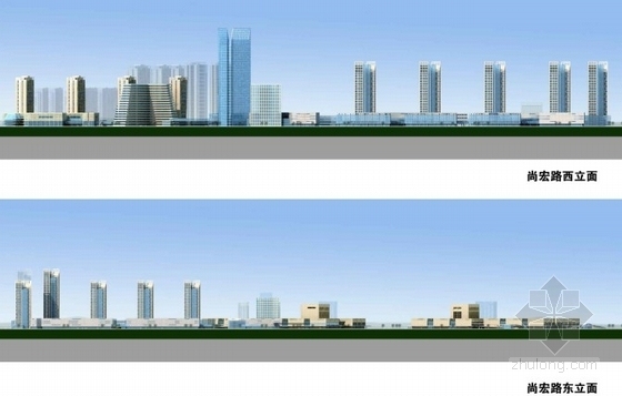 [陕西]大型商业区规划及单体设计方案文本-商业区立面图