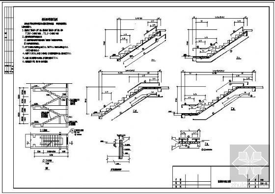 楼梯构造图cad资料下载-某楼梯构造通用图及说明