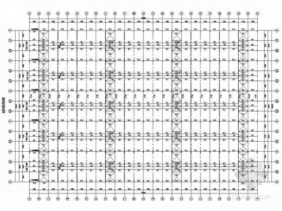 单层钢结构厂房结构施工图-屋面结构及刚架布置图 