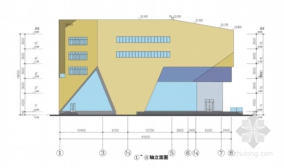 [湖北]现代风格生物产业展示中心建筑设计方案文本（含CAD）-现代风格生物产业园单体建筑立面图