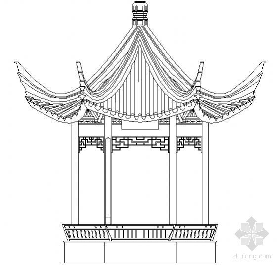 节点剖立图资料下载-仿古六角亭节点图