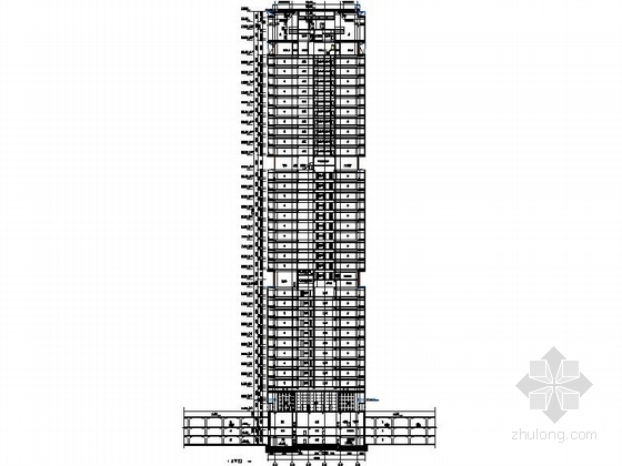 [北京]知名地产大型超高层商业广场建筑全套施工图（含AB两座建筑及车库）-知名地产大型超高层商业广场剖面图