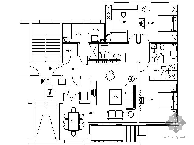 140平方米四居室资料下载-万科现代四居样板房施工图（含实景）