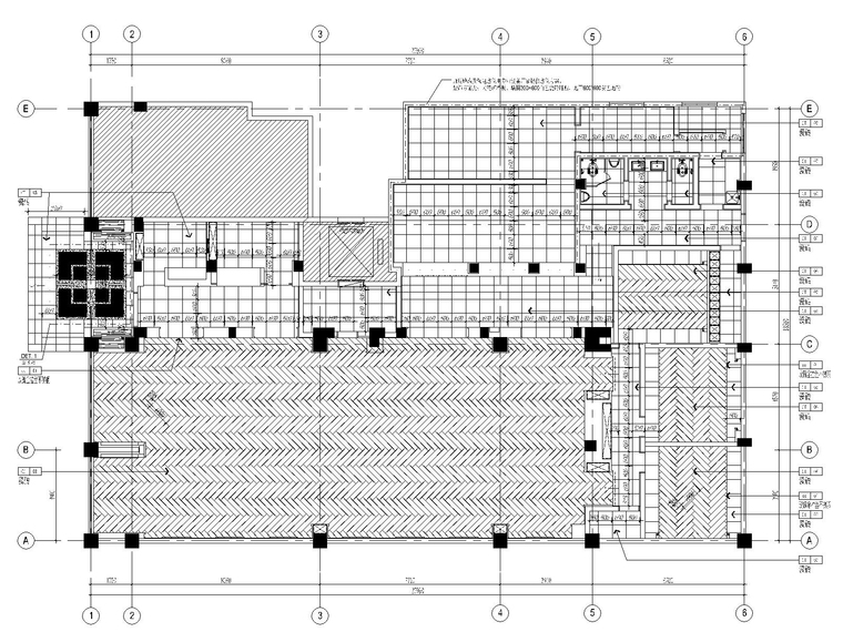 [郑州]新中式古典风格中餐厅装修全套施工图（附效果图）-地面