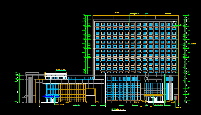 16层酒店效果图资料下载-16层框剪结构开原酒店建筑施工图