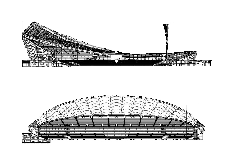 体育场平面施工图资料下载-[海南]海口体育场项目全套建筑施工图（最新+168张CAD）
