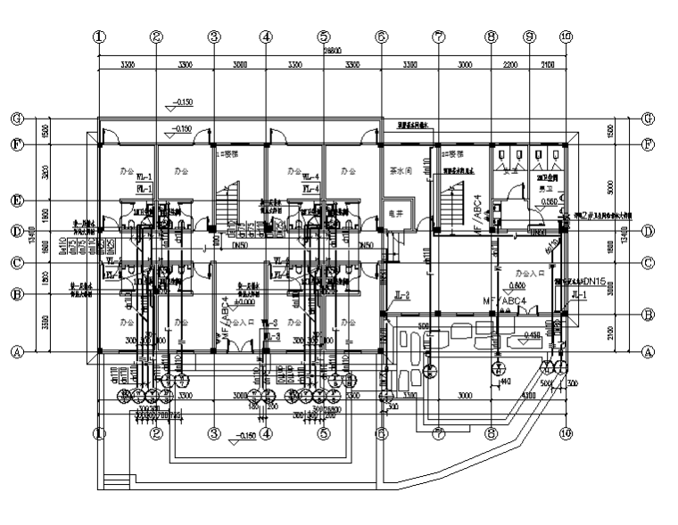 办公施工图模型资料下载-杭州会议中心办公楼给排水施工图