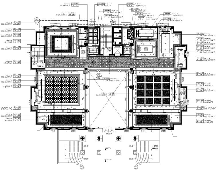 [辽宁]科林瑞城御园办公空间装修设计施工图+效果图-3天花图