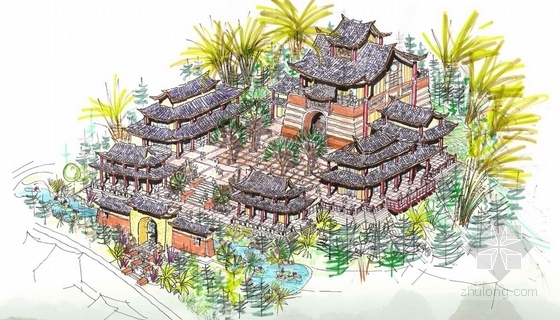 [福建]休闲旅游度假村规划设计方案与建筑概念设计方案-朱熹纪念馆