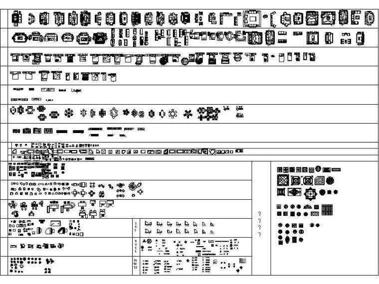 室外躺椅CAD图库资料下载-CAD常用图库