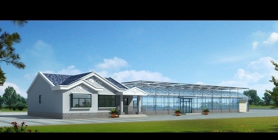 展厅建筑平面方案资料下载-日光温室生态园大棚、展厅建筑结构全套图
