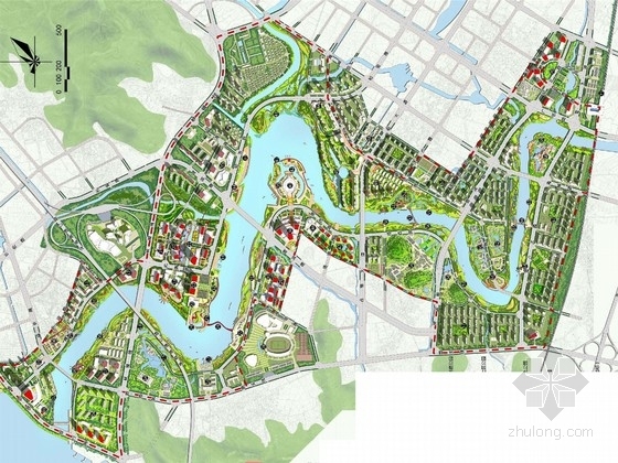 滨河公园设计cad资料下载-[福建]“长山乐水”绿色滨河公园景观规划设计方案