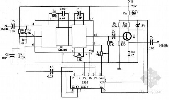 电气工程图绘制与识读方法技巧PPT80页-锁相型倍频器原理图 