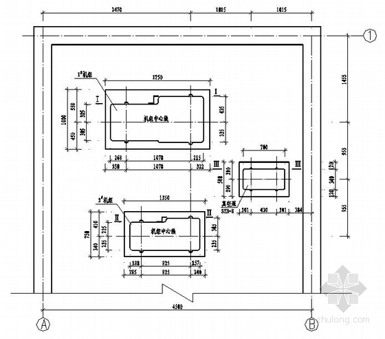 真空脱气定压机组资料下载-泵房机组底座及真空泵管道系统图