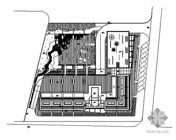 庭院景观施工图全套资料下载-某国家机关庭院设计全套景观施工图