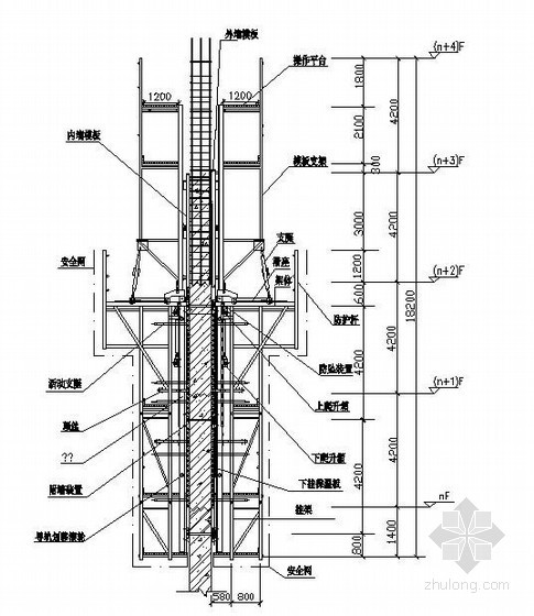 液压坝图资料下载-建筑施工液压爬模组装图