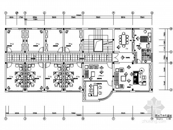 工商局土建施工合同范本资料下载-工商局办公室装修图