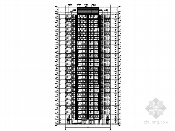 [湖南]25层现代风格商住两用住宅建筑施工图（知名设计院 2015年）-25层现代风格商住两用住宅建筑立面图