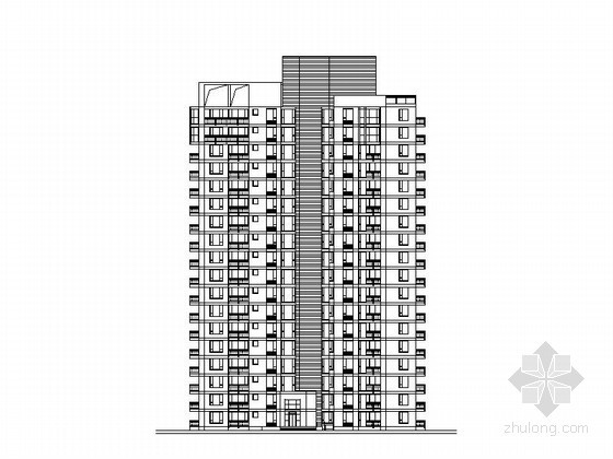 十八层住宅楼建筑设计图资料下载-[上海]某十八层塔式住宅楼建筑方案图
