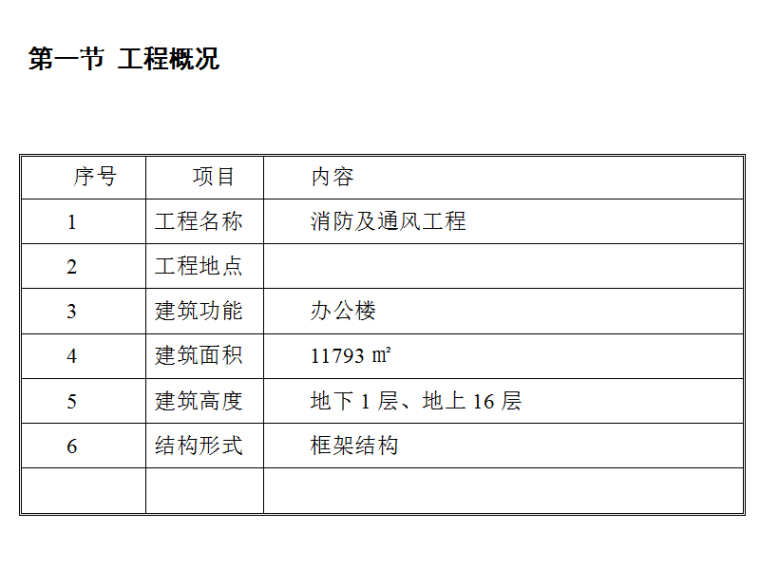 三区高层办公楼消防及通风工程施工组织设计方案（Word.44页）-工程概况