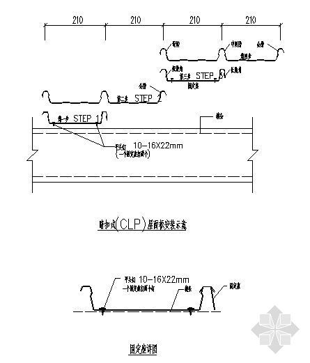 彩钢屋面板节点资料下载-暗扣式(CLP)屋面板安装示意