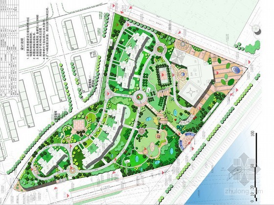 中心花园意向图资料下载-居住区中心花园景观方案