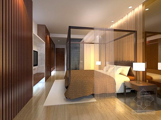 现代中式民居北京资料下载-现代中式卧室