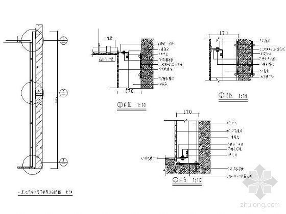 干挂砖节点详图资料下载-大厅玻化砖干挂详图