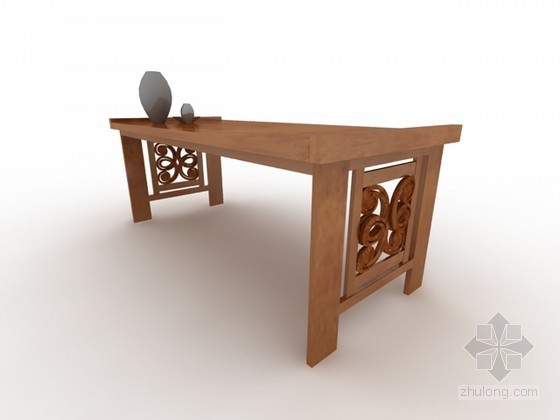 中式桌子su资料下载-中式书桌3d模型下载