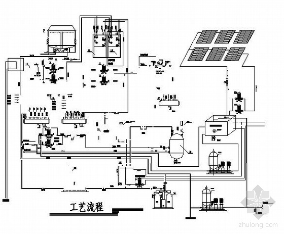 中央空调机房自动控制说明资料下载-某中央空调机房工艺流程图