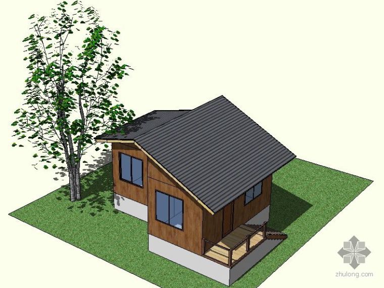 森林中的白色变形木屋资料下载-小木屋