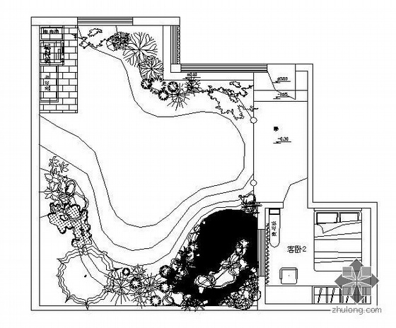 日式庭院施工图资料下载-别墅花园庭院景观设计施工图