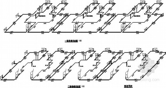 [山东]别墅住宅楼采暖设计施工图-一至二采暖系统图 