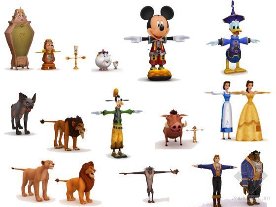 迪士尼公主3d模型资料下载-迪斯尼卡通人物