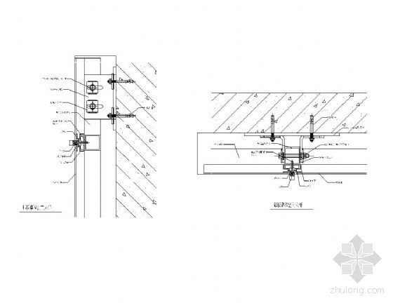 穿孔铝板安装大样资料下载-铝板幕墙剖面大样