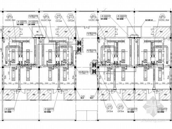 [广东]17栋办公建筑单体空调及通风排烟系统设计施工图（多联系统 动力燃气系统）-暖通空调平面图 