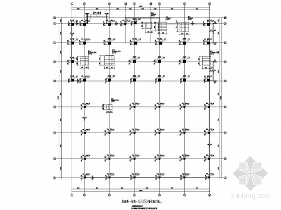 12层框架结构职教中心公寓楼结构图（含建筑图）-基础顶~标高-0.050墙柱施工图 