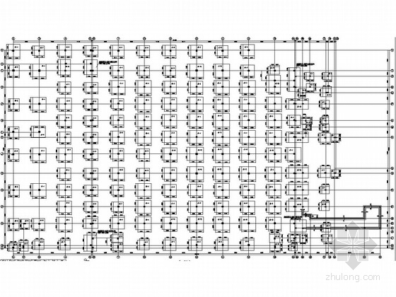 一层办公室单间结构图资料下载-[浙江]四层框架结构医药物流工程办公楼结构图（地下一层）