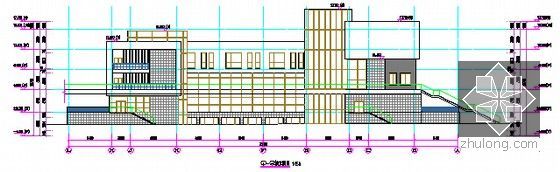 [山东]2014年中学新建综合楼和餐厅及操场修缮工程预算书(附施工图纸)-剖面图