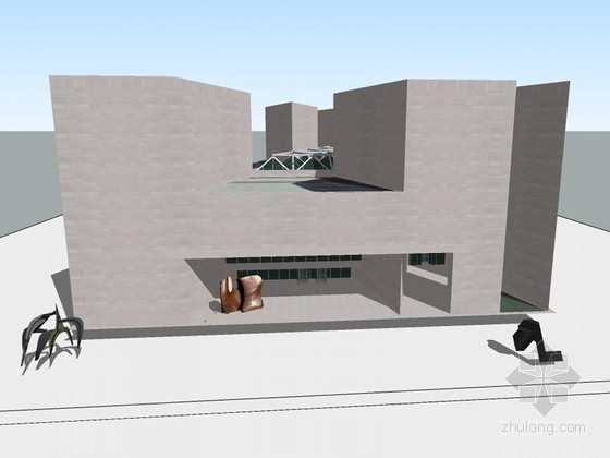 让努维尔国家美术馆资料下载-美国国家美术馆东馆SU建筑模型