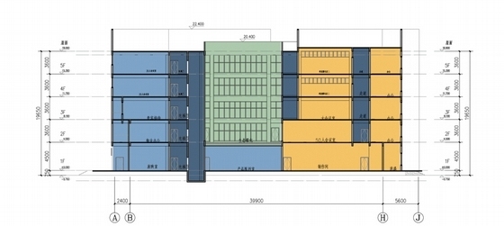 [湖北]现代风格生物产业展示中心建筑设计方案文本（含CAD）-现代风格生物产业园单体建筑剖面图