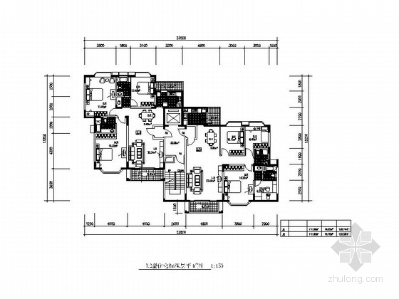 住宅楼核心筒平面图资料下载-[湖南]某小区住宅楼户型平面图