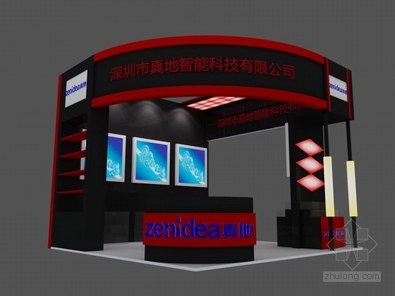 窗膜产品展览特装3D模型资料下载-科技产品展览特装3D模型下载