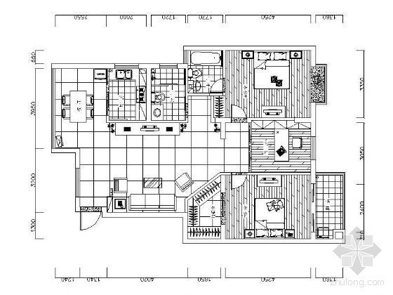 宿舍毕业设计图资料下载-[毕业设计]三居室设计图