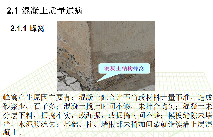 公路工程混凝土质量通病及防治措施（PPT）-蜂窝