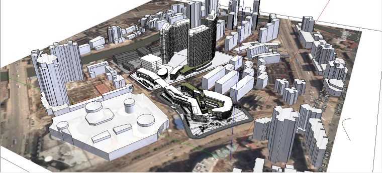 小区商业建筑CAD和su资料下载-苏宁商业街SU建筑模型