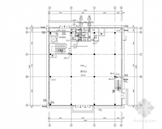 天津办公建筑给排水施工图资料下载-[天津]多层办公楼给排水施工图